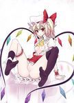  asymmetrical_clothes breasts flandre_scarlet nipples no_panties open_clothes open_shirt pussy shirt small_breasts solo touhou uncensored utakata_(kochou_no_yume) 