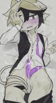 absurd_res after_masturbation after_orgasm animal_genitalia anthro blush blush_lines bodily_fluids bottomless bottomless_male clothed clothing cum cum_drip cum_on_chest cum_on_hand cum_on_own_chest cum_on_own_crotch cum_on_own_hand cum_on_own_penis cum_on_penis cum_on_self dipstick_tail distracting_watermark dripping emanata eyebrows fish genital_fluids genital_slit genitals grey_eyebrows hair heart_eyes heart_symbol hi_res high-angle_view kaltespur lying male marine markings multicolored_hair narrowed_eyes on_back open_mouth penis purple_blush purple_penis ray_(fish) solo stingray tail tail_around_own_leg tail_markings tapering_penis watermark