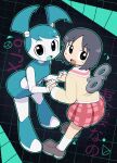2025 absurd_res blush blush_stickers clothed clothing crossover digital_media_(artwork) duo eyebrows female gaturo hi_res humanoid jenny_wakeman machine my_life_as_a_teenage_robot nichijou nickelodeon not_furry open_mouth robot robot_humanoid shinonome_nano wind-up_key