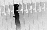  1boy benkdjjituibot black_hair clone column_lineup curtained_hair faceless greyscale highres looking_at_viewer male_focus monochrome omniscient_reader&#039;s_viewpoint outside_border paper_texture silhouette solo upper_body yoo_joonghyuk 