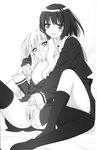  blush breasts censored fingering greyscale highres kawamura_reo long_hair medium_breasts monochrome multiple_girls nipple_tweak nipples peko pussy_juice reach-around sawaguchi_mai scan sono_hanabira_ni_kuchizuke_wo thighhighs yuri 