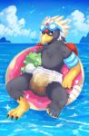2025 3_fingers 3_toes accipitrid accipitriform animal_feet anthro arm_floatie artist_name avian back_wings beak bird black_claws black_eyes black_finger_claws black_talons black_toe_claws blue_cere blue_eyewear blue_goggles bodily_fluids braviary cere_(anatomy) claws closed_smile clothed clothing cloud colored dangling_legs detailed_background diaper diaper_fetish diaper_use digital_drawing_(artwork) digital_media_(artwork) donut_pool_toy dripping_urine eagle eyewear eyewear_on_head fan_character feather_hair feathered_crest feathered_wings feathers feces feet finger_claws fingers floatie floating floating_on_water foot_in_water front_view fructoruu generation_5_pokemon genital_fluids glistening glistening_eyes goggles goggles_on_head grey_arms grey_body grey_face grey_feathers grey_legs head_crest hi_res leg_in_water looking_at_viewer male mountain mouth_closed multicolored_body multicolored_feathers nado_soarian nintendo plushie pokemon pokemon_(species) pokemorph pool_float portrait pseudo_hair red_arms red_back red_body red_feathered_crest red_feathers red_wings scuted_arms scuted_feet scuted_hands scuted_legs scutes sea sitting sky skyscape smile smiling_at_viewer soaked soiled_diaper solo sparkles star substitute_doll talon_hands talons tan_feather_hair text three-quarter_view toe_claws toes unclean_diaper urine urine_drip used_diaper water wearing_diaper wet_diaper white_feathered_crest wings yellow_arms yellow_beak yellow_feet yellow_hands yellow_legs