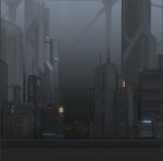  architecture bridge building city city_lights cityscape dark gradient_sky megastructure no_humans original outdoors platinum1945 road scenery science_fiction sky skyscraper 