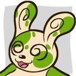 1:1 ears_up fur generation_3_pokemon green_body icon low_res markings nintendo pixiecatsupreme pokemon pokemon_(species) shiny_pokemon smile smiling_at_viewer spinda spiral spiral_eyes spots spotted_body spotted_fur swirling_eyes