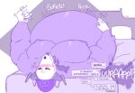 2023 anthro bed belly belly_expansion belly_inflation big_belly big_moobs big_muscles big_nipples big_pecs blep bloated blush bone burping chimera clothing dialogue elias_ainsworth english_text expansion furniture gloves hand_on_belly handwear heart_symbol hi_res holding_stomach holding_vial huge_belly inflation lying male monochrome moobs muscular navel nipples on_back on_bed pecs pillow simple_background skull skull_head solo text tongue tongue_out white_background white_clothing white_gloves white_handwear yuck07
