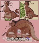 after_vore ambiguous_gender anus asian_mythology belly big_belly bodily_fluids bone burping comic death digestion digital_media_(artwork) disposal dragon east_asian_mythology eastern_dragon english_text fatal_vore feral group hair hi_res mythological_creature mythological_scalie mythology nude onomatopoeia open_mouth oral_vore pooping rumbling_stomach scalie simple_background skull smile sound_effects spookynotcute tail teeth text tongue vore