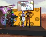 5:4 alcohol anthro armor award beverage boomer_(paw_patrol) bullmastiff butt butt_grab camera canid canine canis champagne clothed clothing collar desert diacordst domestic_dog electronics female fingerless_gloves gloves grope group hand_on_butt handwear headgear helmet hi_res jacket male mammal mastiff molosser monster_truck nordic_sled_dog outside racing_helmet roxi_(paw_patrol) samoyed screen skimpy sleeveless_clothing speedo spiked_collar spikes spitz stage swimwear television topwear trophy truck vehicle