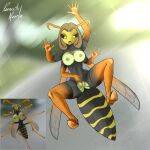 1:1 4_arms against_surface antennae_(anatomy) anthro areola armwear arthropod arthropod_abdomen big_breasts black_bodysuit black_clothing black_sclera black_skinsuit bodily_fluids bodysuit boots breasts breasts_on_glass brown_hair clothing elbow_gloves exposed_breasts eyelashes female footwear front_view genital_fluids genitals gloves green_areola green_body green_nipples hair handwear hi_res humanoid hymenopteran insect insect_wings knee_boots knee_highs legwear meme multi_arm multi_limb nipples on_glass open_mouth orange_boots orange_clothing orange_footwear orange_gloves orange_handwear shoes short_hair skinsuit solo thick_thighs tight_clothing tongue tongue_out torn_bodysuit vaenerik_naarla vaginal_fluids vulva wasp wide_hips wings yellow_eyes