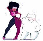  afro alien animated anthro armor black_hair black_nose cartoon_network clothed clothing crossover duo eyewear featureless_crotch female fully_clothed fur garnet_(steven_universe) gem_(species) gloves hair handwear humanoid ice_bear male mammal nude polar_bear pose red_body shadow simple_background source_request sparkles steven_universe sunglasses unknown_artist ursid ursine we_bare_bears white_background white_body white_fur 