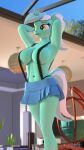  3d_(artwork) anthro anthrofied anthroponiessfm big_breasts bottomwear breasts clothed clothing digital_media_(artwork) equid equine female friendship_is_magic hi_res horn lyra_heartstrings_(mlp) mammal my_little_pony skimpy skirt solo unicorn 