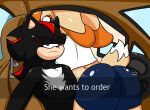  anthro bent_over drive-thru driving duo female he_wants_to_order humor looking_at_viewer male male/female meme ordering_food sega selfie shadow_the_hedgehog sitting sonic_the_hedgehog_(series) soulyagami64 vanilla_the_rabbit vehicle video_games 