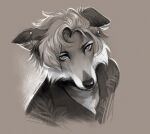  2022 anthro canid canine canis clothed clothing dannoitanart digital_media_(artwork) domestic_dog ear_piercing ear_ring eyebrows eyelashes fur hair male mammal piercing ring_piercing solo 