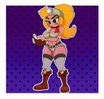  anthro big_breasts blush book boots breasts clothing ezpzxtc fangs female footwear goombella herm hi_res intersex mario_bros nintendo paper_mario scarf solo thick_thighs video_games 