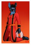  2019 anthro bulge canid canine canis clothing hybrid lagomorph leporid male mammal power_rangers rabbit ryukawa sentai_inspired smile spandex spandex_suit tight_clothing wolf zero_pictured 