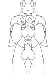  abdominal_bulge anthro balls big_balls big_penis breasts canid canine canis colorless dcat07 duo eye_roll faceless_character female from_behind_position fur genitals grabbing_from_behind half_naked hand_on_leg hi_res humanoid leg_grab male male/female mammal muscular muscular_male penetration penile penile_penetration penis penis_in_pussy pussy raised_leg scalie sex spread_legs spreading vaginal vaginal_penetration white_body white_fur wolf 