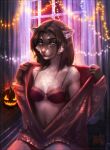  anthro blue_eyes bra bra_strap breasts brown_body brown_fur brown_hair claws clothed clothing curtains detailed_background digital_media_(artwork) domestic_cat ear_piercing eyebrows felid feline felis female fishka_(f-r95) food fruit fur garland hair halloween_decoration halloween_pumpkin hi_res long_hair looking_at_viewer mammal multicolored_body navel open_clothing open_top partially_clothed piercing plant pumpkin raised_arm short_ears siamese sitting sitting_on_ground smile smiling_at_viewer solo stasmihailov two_tone_body underwear watermark whiskers white_body white_fur window wood_floor 