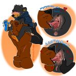  absurd_res anthro black_bear blush brown_bear cunnilingus duo hi_res male male/male mammal nafeon on_the_edge oral sex size_difference ursid ursine vaginal yamato_burr yamatopawa 