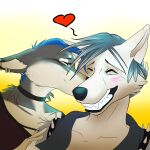  &lt;3 anthro aveline_(morbidsin) blue_hair canid canine canis clothing collar domestic_dog dorian_valentine duo emo female flat_colors goth hair hi_res husky hybrid invalid_tag jacket male male/female mammal morbidsin no_bg nordic_sled_dog piercing romantic sfw sketch spitz topwear wolf wolfdog 