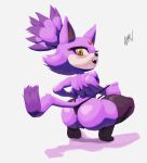  absurd_res anthro anus blaze_the_cat blush clothing crouching domestic_cat felid feline felis female genitals hi_res kerbaru legwear looking_at_viewer mammal mostly_nude open_mouth pussy rear_view sega simple_background solo sonic_the_hedgehog_(series) thigh_highs thong underwear white_background 