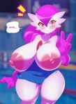  absurd_res big_breasts blush breasts clothed clothing female gardevoir generation_3_pokemon hair hi_res huge_breasts humanoid negullust nintendo not_furry pokemon pokemon_(species) purple_hair solo video_games 