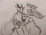  dragon duo embrace graphite_(artwork) hot-gothics hug male male/male mammal mmorre nafeon pencil_(artwork) scan traditional_media_(artwork) ursid 