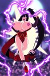  1girl alternate_breast_size animated animated_gif blazblue breast_implants breast_padding breasts curvy electricity electrocution highres huge_breasts large_areolae litchi_faye_ling long_hair nipples pain ryona silicone solo torture zappy_pappy 