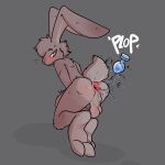  absurd_res anal anal_juice anthro anus balls blush bodily_fluids butt buttplug feet gaping gaping_anus genitals girly hi_res lagomorph leporid male mammal nude plug_(sex_toy) rabbit red_eyes sex_toy simple_background solo the_xing1 