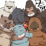  2022 anthro ape black_body blue_body brown_body butu_z common_hippopotamus eyewear gorilla group haplorhine hippopotamid hiroshi_odokawa_(odd_taxi) kemono kensuke_shibagaki_(odd_taxi) kuroda_(odd_taxi) male mammal marine odd_taxi overweight overweight_male pinniped polar_bear primate scar suid suina sunglasses sus_(pig) taichi_kabasawa_(odd_taxi) tapir ursid ursine walrus wild_boar 