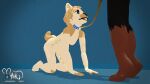  3d_(artwork) all_fours ambiguous_gender anthro belly bodily_fluids canid canine canis cel_shading collar digital_media_(artwork) domestic_dog dominant duo genital_fluids genitals hi_res humanoid_genitalia humanoid_penis leash low-angle_view male mammal marius(mynka) moobs mynka nipples nude owen_(justbebabes) peeing penis petplay roleplay shaded shiba_inu spitz submissive submissive_male urine urine_stream watersports 