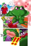  amphibian anthro boastudio bottomwear clothing colored comic dialogue dragon english_text feral friendship_is_magic frog green_body hasbro hi_res lips my_little_pony pants shirt spike_(mlp) text thick_lips topwear 