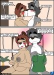  absurd_res after_sex ailurid anthro breasts canid canine canis clothing domestic_dog duo eyes_closed eyewear female glasses hi_res kissing magda_wakeman male male/female mammal mature_female mcfly0crash nude ray_doug red_panda text thick_thighs 