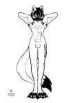  absurd_res balls black-and-white erection furry genitals hi_res invalid_tag knot latex male nude penis pinup pose 