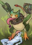  anthro balls bird_wyvern blush canid canine canis capcom duo fart fart_fetish genitals hi_res iynize male male/male mammal monster_hunter penis penis_on_face pukei-pukei throbbing tongue tongue_out torakuta video_games wolf 
