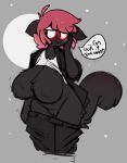  anthro big_breasts bottomwear breasts caeleste cardinal_(caeleste) clothed clothing domestic_cat featureless_breasts felid feline felis female fluffy fluffy_tail furry_breasts genitals huge_breasts jacket mammal pants partially_clothed pussy shirt smile solo topwear 