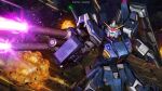  aeug aiming arm_cannon asteroid battle beam_cannon blue_eyes copyright_logo debris energy_beam explosion firing full_armor_gundam_mk_ii glowing glowing_eyes gundam gundam_battle_operation_2 gundam_mk_ii highres machinery mecha mecha_focus mobile_suit no_humans official_art painting_(medium) realistic robot scan science_fiction shield space sunrise_(company) tenjin_hidetaka traditional_media v-fin weapon zeta_gundam zeta_gundam_define 