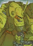  1other absurdres cable carrying carrying_person color_variation commentary_request gundam gundam_unicorn highres holding machinery marasai mecha mecha_pilot_suit mobile_suit neo_zeon one-eyed pilot radio_antenna robot roundel science_fiction sizimi_draw sketch 