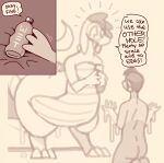  after_fisting bestiality bodily_fluids bottom_heavy cloaca_juice cloaca_juice_drip cloaca_juice_on_hand comic dialogue dragon duo english_text female feral genital_fluids ginger_(shyguy9) guy_(shyguy9) hi_res human human_on_feral interspecies larger_female larger_feral lube_bottle male male/female mammal meme mythological_creature mythological_scalie mythology no_nut_november no_nut_sabotage one_eye_obstructed pear-shaped_figure scales scalie scutes shyguy9 size_difference smaller_human smaller_male tail talking_feral text thick_tail thick_thighs wide_hips 