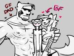  4:3 abs anthro armwear beard biceps big_breasts bisexual blush boyfriend/girlfriend breasts canid canine clothed clothing daughter_(lore) distressed facial_hair father_(lore) father_and_child_(lore) father_and_daughter_(lore) felid feline female fishnet_armwear fishnet_clothing fur group group_sex hair hug hugging_another hugging_from_behind implied_incest incest_(lore) male mammal muscular muscular_anthro muscular_male nervous nipple_outline nipples open_mouth panties parent_(lore) parent_and_child_(lore) parent_and_daughter_(lore) pecs relationship romantic sandwich_position sandwiched sex sharp_teeth simple_background size_difference sketch smile tail teeth tight_clothing tight_hug tight_topwear topwear trio underwear warrnet 