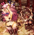  bat_wings bdsm blush book bookshelf boots breasts consensual_tentacles crescent demon_tail evil_grin evil_smile fingernails grin haruhina_purple hat head_wings koakuma lace lace-trimmed_thighhighs long_fingernails long_hair medium_breasts multiple_girls necktie nude patchouli_knowledge purple_eyes purple_hair red_eyes red_hair smile tail tentacles thighhighs touhou vest wings yuri 