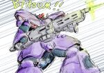  absurdres battle beam_cannon commentary_request dreissen firing gundam gundam_unicorn gundam_zz highres machinery mecha mecha_focus mobile_suit motion_lines neo_zeon no_humans one-eyed original redesign robot science_fiction sizimi_draw sketch sound_effects 
