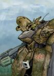  absurdres beam_cannon beam_rifle cable char&#039;s_counterattack cloud cloudy_sky color_variation commentary_request energy_gun gundam gundam_unicorn highres light_rays machinery mecha mecha_focus mobile_suit neo_zeon no_humans original radio_antenna redesign robot roundel sazabi science_fiction sizimi_draw sketch sky sunbeam sunlight weapon 