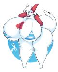  2022 4:5 anthro big_breasts big_butt bikini biped breasts butt claws clothing dewbber digital_media_(artwork) female fur generation_3_pokemon hi_res huge_breasts hyper hyper_breasts markings nintendo pokemon pokemon_(species) red_body red_fur simple_background smile solo standing swimwear thick_thighs video_games white_body white_fur zangoose 