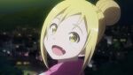  animated animated_gif blonde_hair demi-chan_wa_kataritai fang hair_bun japanese_clothes kimono night non-web_source open_mouth smile takanashi_hikari yellow_eyes 