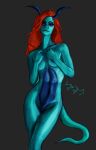  absurd_res anthro dragon female hi_res lizard nude reptile scalie simple_background skysky solo 