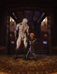  3d_(artwork) alien anthro bdsm bondage bound clothing digital_media_(artwork) duo erection genitals hi_res kneeling looking_at_another looking_at_partner male male/male monster muscular nude outlast penis ralic_turman rubber rubber_clothing rubber_suit sectoid spirit video_games walrider_(outlast) x-com 