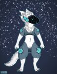  absurd_res anthro belly_tuft crotch_tuft hi_res hindpaw krah male neck_tuft nordic_runes paws simple_background solo space standing star symbol tuft visor 