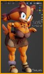  3d_(artwork) anthro armlet badger big_breasts blender_(software) breasts dialogue digital_media_(artwork) english_text female gesture hi_res jewelry mammal muscular muscular_female mustelid musteline necklace pointing pointing_at_breasts pointing_at_self sega software solo sonic_boom sonic_the_hedgehog_(series) sticks_the_jungle_badger tahlian talking_to_viewer text 