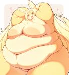  &lt;3 anthro areola belly big_areola big_belly big_breasts big_butt blonde_hair blush breasts butt canid canine fangs fat_rolls female fox front_view fur hair hands_behind_head hi_res huge_areola huge_breasts huge_butt huge_thighs hyper hyper_belly kemono long_hair looking_at_viewer love_handles mammal morbidly_obese navel nipples nude obese open_mouth overweight portrait radiowave simple_background solo tan_body tan_fur thick_arms thick_thighs three-quarter_portrait wide_hips yellow_body yellow_eyes yellow_fur 