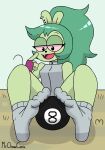  8_ball adult_fink anthro cartoon_network clothing female fink_(ok_k.o.!_lbh) footwear green_hair hair hi_res mammal mrchasecomix murid murine ok_k.o.!_let&#039;s_be_heroes rat rodent socks solo 