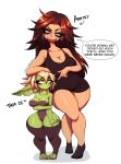  breasts cleavage clothed clothing duo female goblin hi_res human humanoid larger_female mammal short_stack size_difference smaller_female twistingtoxic wide_hips 